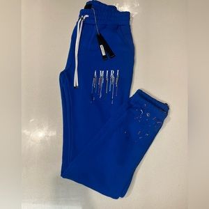 AMIRI Paint Drip Sweatpants Blue